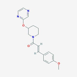 molecular formula C19H21N3O3 B2917280 (E)-3-(4-甲氧基苯基)-1-(3-(吡嗪-2-氧基)哌啶-1-基)丙-2-烯-1-酮 CAS No. 2034885-80-6