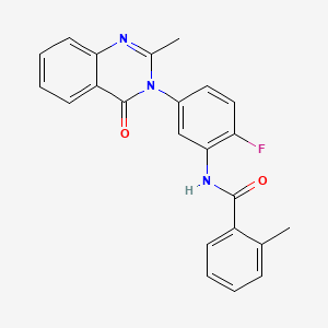 molecular formula C23H18FN3O2 B2917286 N-(2-fluoro-5-(2-methyl-4-oxoquinazolin-3(4H)-yl)phenyl)-2-methylbenzamide CAS No. 899758-11-3