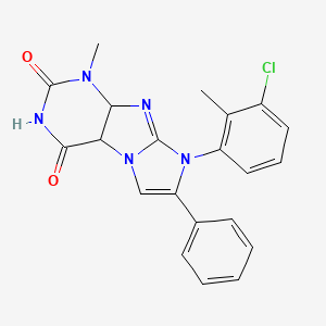 molecular formula C21H16ClN5O2 B2917288 8-(3-chloro-2-methylphenyl)-1-methyl-7-phenyl-1H,2H,3H,4H,8H-imidazo[1,2-g]purine-2,4-dione CAS No. 903356-10-5