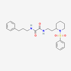 molecular formula C24H31N3O4S B2917290 N1-(3-phenylpropyl)-N2-(2-(1-(phenylsulfonyl)piperidin-2-yl)ethyl)oxalamide CAS No. 898414-92-1