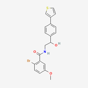 molecular formula C20H18BrNO3S B2917291 2-bromo-N-(2-hydroxy-2-(4-(thiophen-3-yl)phenyl)ethyl)-5-methoxybenzamide CAS No. 2034492-34-5