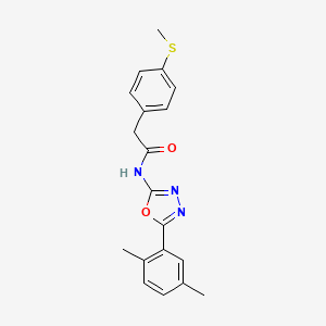 N-[5-(2,5-dimethylphenyl)-1,3,4-oxadiazol-2-yl]-2-(4-methylsulfanylphenyl)acetamide