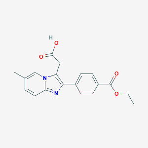 molecular formula C19H18N2O4 B029173 2-[4-(Ethoxycarbonyl)phenyl]-6-methyl-imidazo[1,2-a]pyridine-3-acetic Acid CAS No. 1025962-20-2