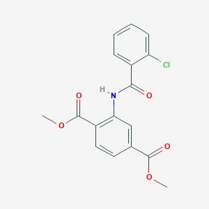 molecular formula C17H14ClNO5 B291730 Dimethyl 2-[(2-chlorobenzoyl)amino]terephthalate 