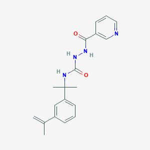 molecular formula C19H22N4O2 B2917304 N-[({2-[3-(prop-1-en-2-yl)phenyl]propan-2-yl}carbamoyl)amino]pyridine-3-carboxamide CAS No. 380333-73-3
