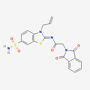 molecular formula C20H16N4O5S2 B2917312 (Z)-N-(3-allyl-6-sulfamoylbenzo[d]thiazol-2(3H)-ylidene)-2-(1,3-dioxoisoindolin-2-yl)acetamide CAS No. 865176-35-8