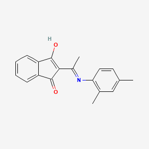 molecular formula C19H17NO2 B2917320 2-{1-[(2,4-dimethylphenyl)amino]ethylidene}-2,3-dihydro-1H-indene-1,3-dione CAS No. 1024244-02-7