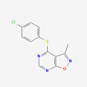 4-Chlorophenyl 3-methylisoxazolo[5,4-d]pyrimidin-4-yl sulfide