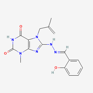8-[(2E)-2-[(2-Hydroxyphenyl)methylidene]hydrazinyl]-3-methyl-7-(2-methylprop-2-enyl)purine-2,6-dione