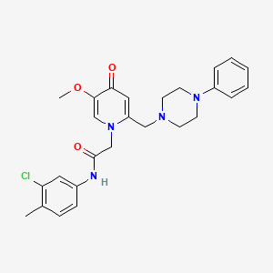 N-(3-chloro-4-methylphenyl)-2-(5-methoxy-4-oxo-2-((4-phenylpiperazin-1-yl)methyl)pyridin-1(4H)-yl)acetamide