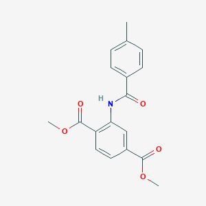 molecular formula C18H17NO5 B291733 Dimethyl 2-[(4-methylbenzoyl)amino]terephthalate 