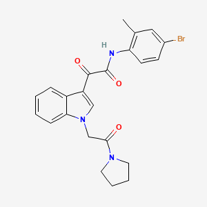 molecular formula C23H22BrN3O3 B2917333 N-(4-bromo-2-methylphenyl)-2-oxo-2-(1-(2-oxo-2-(pyrrolidin-1-yl)ethyl)-1H-indol-3-yl)acetamide CAS No. 872854-88-1