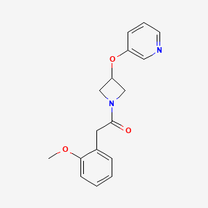 molecular formula C17H18N2O3 B2917335 2-(2-Methoxyphenyl)-1-(3-(pyridin-3-yloxy)azetidin-1-yl)ethanone CAS No. 1903307-71-0