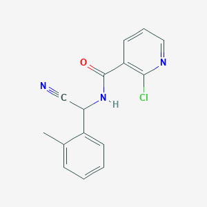 molecular formula C15H12ClN3O B2917341 2-chloro-N-[cyano(2-methylphenyl)methyl]pyridine-3-carboxamide CAS No. 1384744-39-1