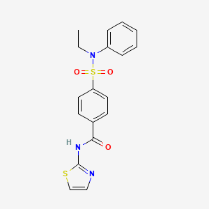 molecular formula C18H17N3O3S2 B2917349 4-[ethyl(phenyl)sulfamoyl]-N-(1,3-thiazol-2-yl)benzamide CAS No. 764694-08-8