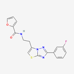 molecular formula C17H13FN4O2S B2917351 N-(2-(2-(3-氟苯基)噻唑并[3,2-b][1,2,4]三唑-6-基)乙基)呋喃-2-甲酰胺 CAS No. 941945-27-3