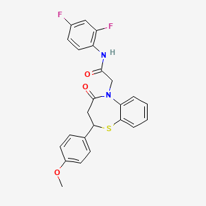 molecular formula C24H20F2N2O3S B2917356 N-(2,4-difluorophenyl)-2-(2-(4-methoxyphenyl)-4-oxo-3,4-dihydrobenzo[b][1,4]thiazepin-5(2H)-yl)acetamide CAS No. 847486-62-8