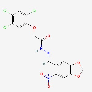 molecular formula C16H10Cl3N3O6 B2917368 N'-[(E)-(6-nitro-1,3-benzodioxol-5-yl)methylidene]-2-(2,4,5-trichlorophenoxy)acetohydrazide CAS No. 355812-97-4
