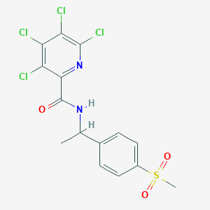 molecular formula C15H12Cl4N2O3S B2917371 3,4,5,6-tetrachloro-N-[1-(4-methanesulfonylphenyl)ethyl]pyridine-2-carboxamide CAS No. 1424378-24-4