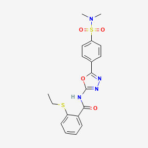 molecular formula C19H20N4O4S2 B2917373 N-(5-(4-(N,N-dimethylsulfamoyl)phenyl)-1,3,4-oxadiazol-2-yl)-2-(ethylthio)benzamide CAS No. 1170898-39-1