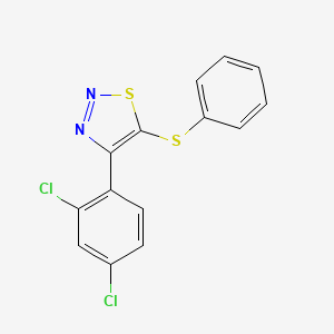 molecular formula C14H8Cl2N2S2 B2917374 4-(2,4-二氯苯基)-5-(苯硫基)-1,2,3-噻二唑 CAS No. 338407-97-9