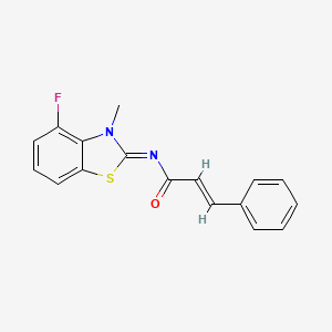 molecular formula C17H13FN2OS B2917375 (Z)-N-(4-氟-3-甲基苯并[d]噻唑-2(3H)-亚基)肉桂酰胺 CAS No. 1321736-35-9