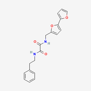 molecular formula C19H18N2O4 B2917380 N1-([2,2'-bifuran]-5-ylmethyl)-N2-phenethyloxalamide CAS No. 2034339-84-7
