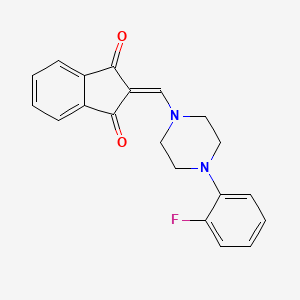 molecular formula C20H17FN2O2 B2917381 2-((4-(2-Fluorophenyl)piperazinyl)methylene)indane-1,3-dione CAS No. 1022101-16-1