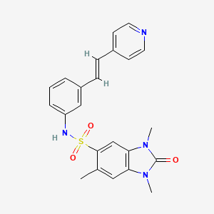 molecular formula C23H22N4O3S B2917384 1,3,6-trimethyl-2-oxo-N-{3-[(E)-2-pyridin-4-ylvinyl]phenyl}-2,3-dihydro-1H-benzimidazole-5-sulfonamide CAS No. 893767-65-2