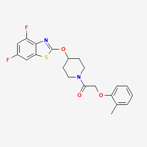 molecular formula C21H20F2N2O3S B2917391 1-(4-((4,6-Difluorobenzo[d]thiazol-2-yl)oxy)piperidin-1-yl)-2-(o-tolyloxy)ethanone CAS No. 1331232-78-0