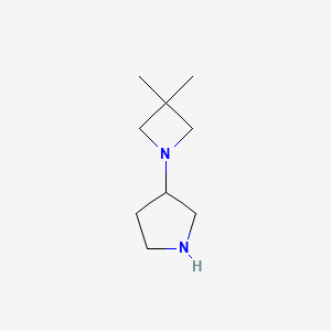 molecular formula C9H18N2 B2917392 3-(3,3-Dimethylazetidin-1-yl)pyrrolidine CAS No. 1506584-45-7