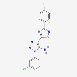 1-(3-chlorophenyl)-4-(3-(4-fluorophenyl)-1,2,4-oxadiazol-5-yl)-1H-1,2,3-triazol-5-amine