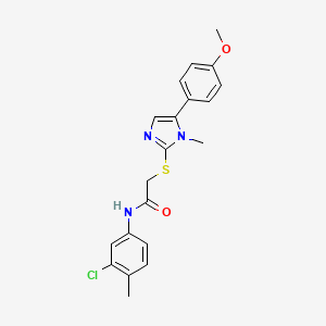 N-(3-chloro-4-methylphenyl)-2-((5-(4-methoxyphenyl)-1-methyl-1H-imidazol-2-yl)thio)acetamide