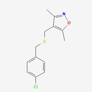 molecular formula C13H14ClNOS B2917411 4-Chlorobenzyl (3,5-dimethyl-4-isoxazolyl)methyl sulfide CAS No. 303985-15-1