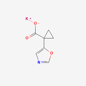 molecular formula C7H6KNO3 B2917414 钾；1-(1,3-恶唑-5-基)环丙烷-1-羧酸盐 CAS No. 2375269-61-5