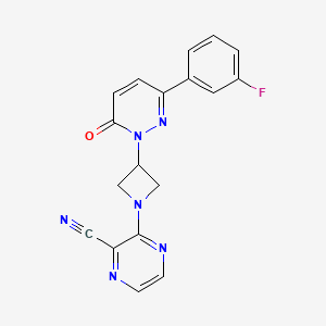 3-[3-[3-(3-Fluorophenyl)-6-oxopyridazin-1-yl]azetidin-1-yl]pyrazine-2-carbonitrile