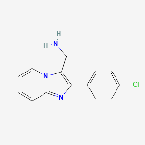 molecular formula C14H12ClN3 B2917429 (2-(4-Chlorophenyl)imidazo[1,2-a]pyridin-3-yl)methanamine CAS No. 34164-90-4
