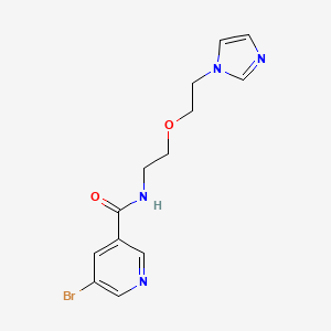 molecular formula C13H15BrN4O2 B2917442 N-(2-(2-(1H-imidazol-1-yl)ethoxy)ethyl)-5-bromonicotinamide CAS No. 2034232-37-4