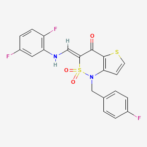 (3Z)-3-{[(2,5-difluorophenyl)amino]methylidene}-1-[(4-fluorophenyl)methyl]-1H,3H,4H-2lambda6-thieno[3,2-c][1,2]thiazine-2,2,4-trione