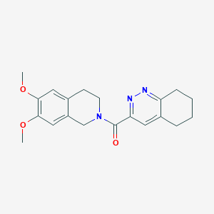 molecular formula C20H23N3O3 B2917454 (6,7-Dimethoxy-3,4-dihydro-1H-isoquinolin-2-yl)-(5,6,7,8-tetrahydrocinnolin-3-yl)methanone CAS No. 2415551-52-7