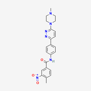 molecular formula C23H24N6O3 B2917464 4-甲基-N-(4-(6-(4-甲基哌嗪-1-基)哒嗪-3-基)苯基)-3-硝基苯甲酰胺 CAS No. 941945-91-1