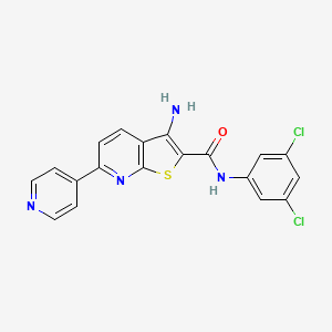 molecular formula C19H12Cl2N4OS B2917469 3-amino-N-(3,5-dichlorophenyl)-6-(pyridin-4-yl)thieno[2,3-b]pyridine-2-carboxamide CAS No. 445267-47-0