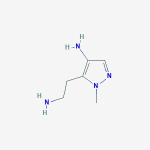 molecular formula C6H12N4 B2917471 5-(2-aminoethyl)-1-methyl-1H-pyrazol-4-amine CAS No. 1314967-70-8