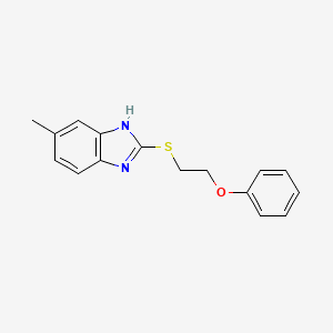 molecular formula C16H16N2OS B2917474 Benzimidazole, 6-methyl-2-(2-phenoxyethylthio)- CAS No. 334501-92-7