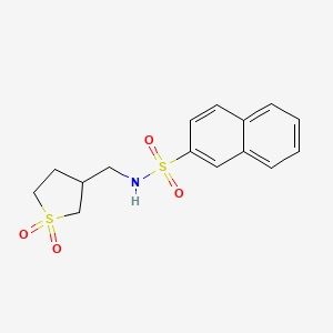 molecular formula C15H17NO4S2 B2917477 N-((1,1-二氧化四氢噻吩-3-基)甲基)萘-2-磺酰胺 CAS No. 1235201-51-0