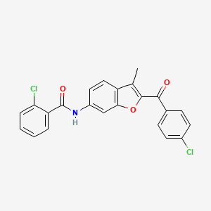 2-chloro-N-[2-(4-chlorobenzoyl)-3-methyl-1-benzofuran-6-yl]benzamide