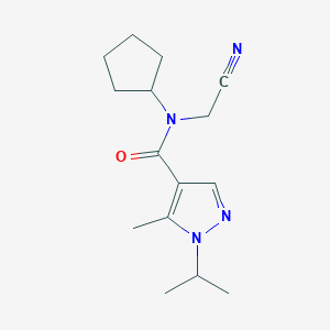 molecular formula C15H22N4O B2917483 N-(Cyanomethyl)-N-cyclopentyl-5-methyl-1-propan-2-ylpyrazole-4-carboxamide CAS No. 2418658-58-7