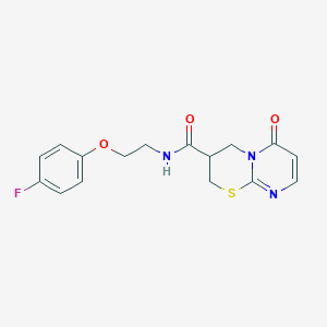 molecular formula C16H16FN3O3S B2917487 N-(2-(4-fluorophenoxy)ethyl)-6-oxo-2,3,4,6-tetrahydropyrimido[2,1-b][1,3]thiazine-3-carboxamide CAS No. 1396864-91-7