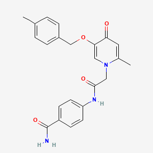 molecular formula C23H23N3O4 B2917490 4-(2-(2-甲基-5-((4-甲基苄基)氧基)-4-氧代吡啶-1(4H)-基)乙酰氨基)苯甲酰胺 CAS No. 946333-28-4