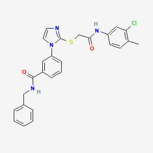N-benzyl-3-(2-((2-((3-chloro-4-methylphenyl)amino)-2-oxoethyl)thio)-1H-imidazol-1-yl)benzamide